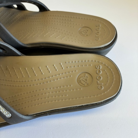 Crocs Rhonda Women’s Slip On Wedges Brown SZ 8 - Picture 4 of 8